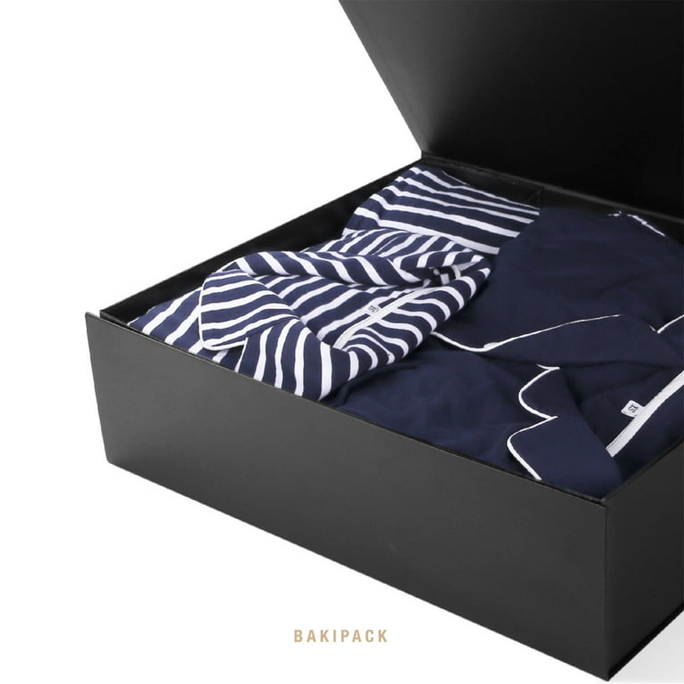 BAKIPACK Extra Large Gift Box, 16.3x14.2x5 inches, Black Magnetic Gift Box with Lid for Present
