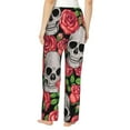 thumbnail image 3 of Fotbe Skull and Roses Women's Pajama Pants,Sleepwear Pants,Pj Bottoms Drawstring And Pockets-, 3 of 9
