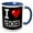 Blue/White, variant on 3drose, Geeky Old School Pixelated Pixels 8-bit I Heart I Love Techies, 11oz Two-tone Green Mug