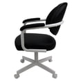 thumbnail image 4 of 4 - Swivel Metal Dining Caster Chair M-70 - Black Vinyl on White Chairs, 4 of 4