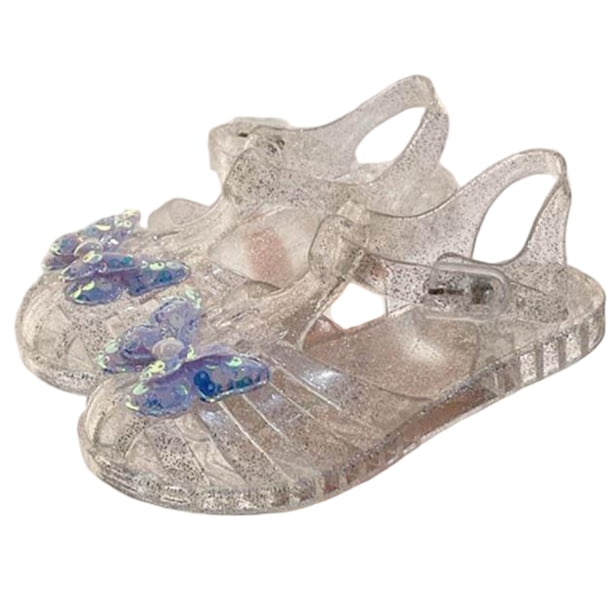 Niños Sandalias Niños Verano Gelatina Goma Niños Y Niñas Cristal Transparente Princesa Zapatos de Playa