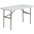 thumbnail image 3 of Emma + Oliver 4-Foot Granite White Plastic Folding Table - Banquet / Event Folding Table, 3 of 11