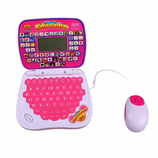 Computadora Portátil Bilingüe De Aprendizaje Para Niños, Función De Música En Inglés Y Español, Material ABS Para Releer El Teclado, Para Niños, Máquina Educativa Temprana