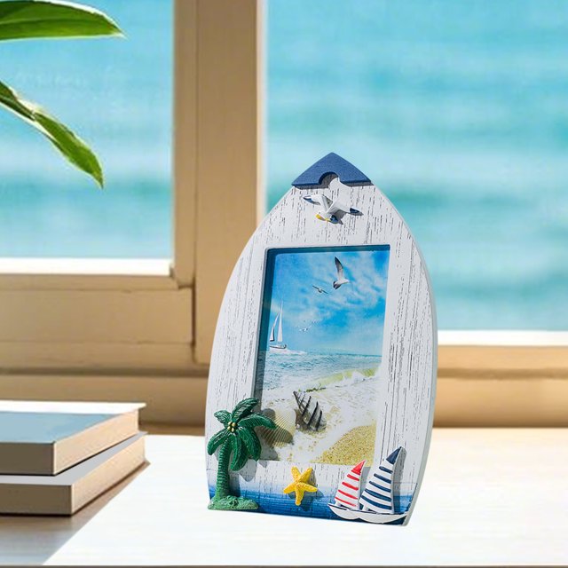 Dianli up to 60% off Gifts Seagull Photo Frame Decoration, 6-Inch Mediterranean Style Picture Stand, Desktop Bookshelf Souvenir for Kids Room Fast-Selling Limited-Time Deals