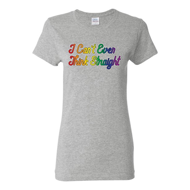 Wild Bobby I Can T Even Think Straight Cursive Gay Pride In Lgbt Womens Lgbt Pride Graphic T Shirt Heather Grey X Large Walmart Com Walmart Com