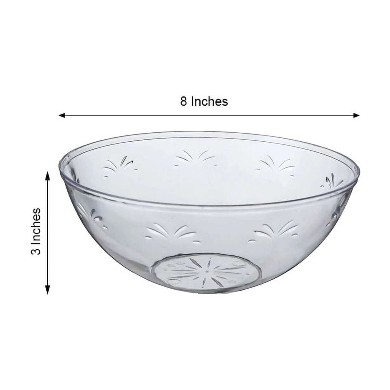 Efavormart 4 Pack - Clear Round Disposable Serving Bowls - 32Oz Plastic Salad Bowls for Wedding, Party, Banquet, Home, Picnic, Outdoor, Dinnerware, Restaurants, Desserts, Cereals, Soups