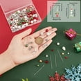 thumbnail image 3 of 1 Box DIY 10 Pairs Christmas Beads Adult Earring Making Kit Angel Wing Spacer Bead Xmas Red Green Round Beads Rhinestone Loose Beads Wing Charms Earrings Hooks for DIY Jewelry Making Kits Women, 3 of 9
