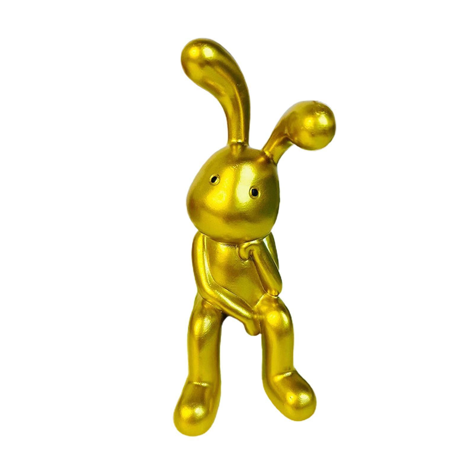 Rabbit Statue Ornament Artwork Sitting Posture Figure Modern Bookshelf