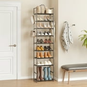 Fairy 10-Tier Kitchen Storage Shelves, Adjustable Shelves for Storage Pantry Shelves with Hooks, Storage Rack Shelving Unit Organizer for Bedroom Laundry Closet