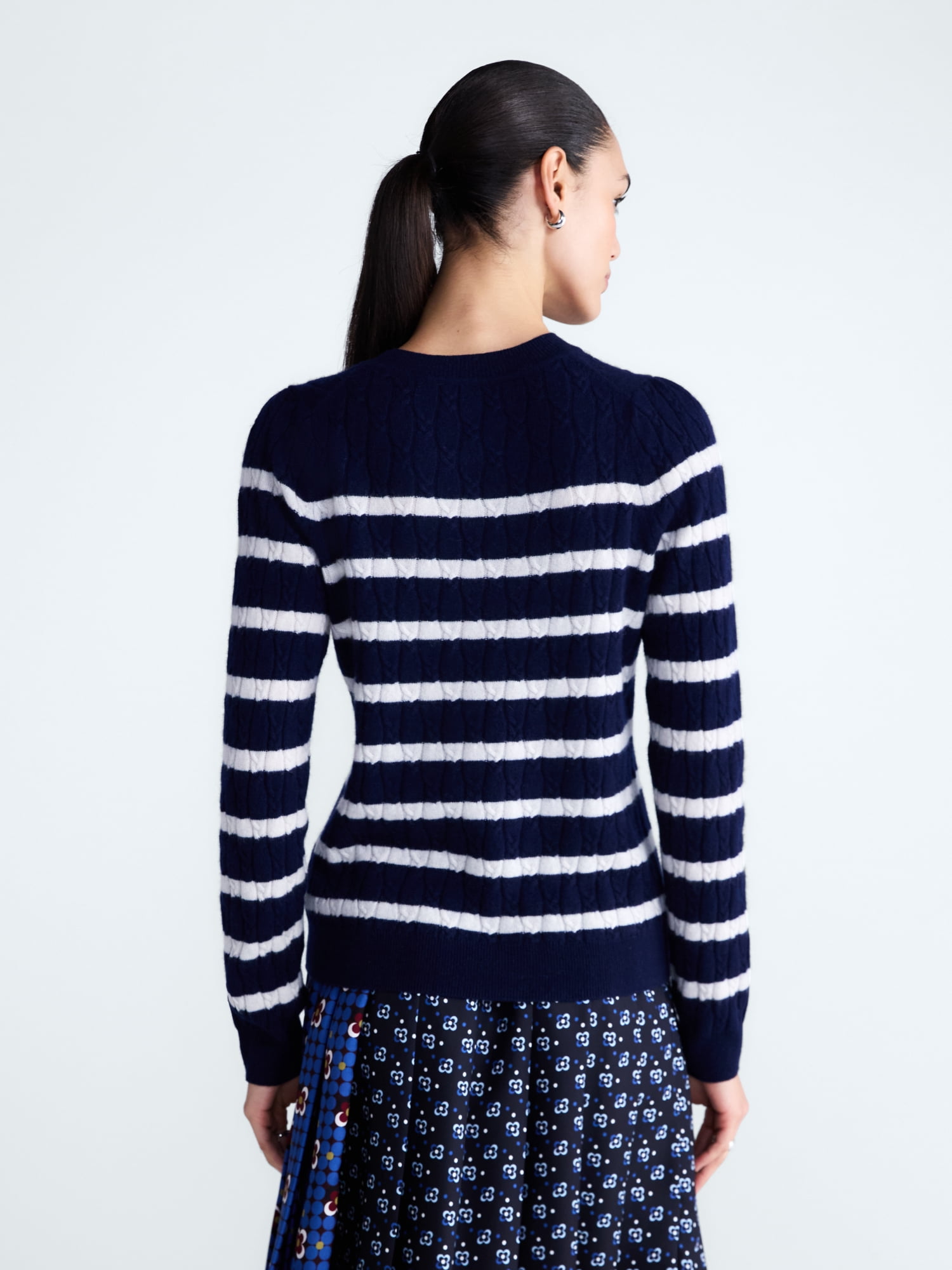 Free Assembly Women's and Women's Plus Cashmere Cable Knit Sweater with Puff Sleeves, Midweight, Sizes XS-4X