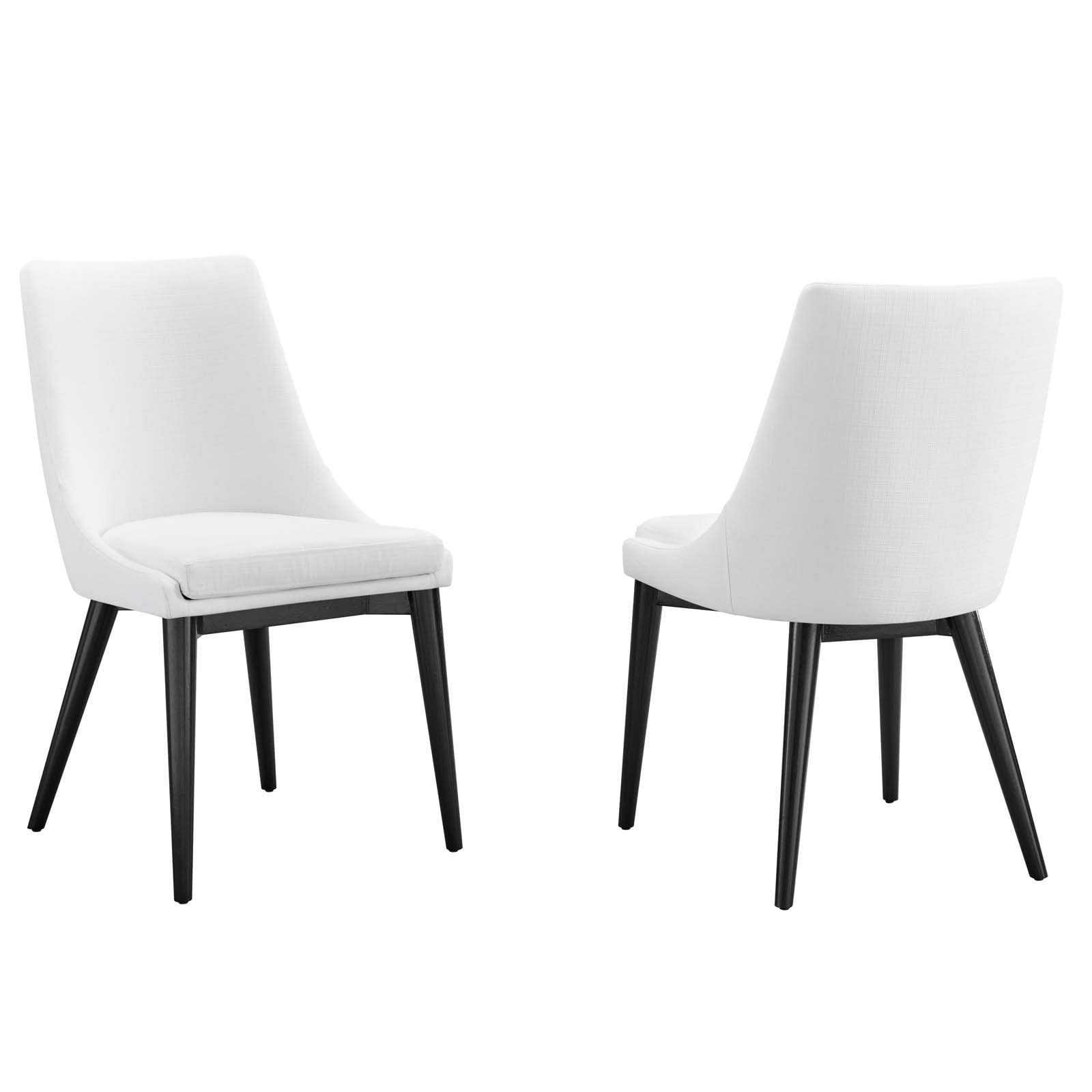Modway Viscount Polyester Fabric Dining Side Chairs in White (Set of 2)