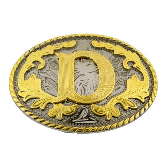 Initial Letter " D" Belt Buckle Monogram Middle Initial Alphabet Western Cowoy Cowgirl Unisex Men Women Rodeo Costume New Style
