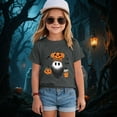 thumbnail image 2 of Staki Girls Halloween Sweatshirt Girls Halloween Shirt T-Shirt Fall Cotton Short Sleeve Tees(Dark Gray,3-4 Years), 2 of 5