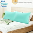 thumbnail image 2 of PiccoCasa 2Pcs Cotton Pillowcases Zippered Standard Pillow Covers, 20"x26", Cyan, 2 of 7