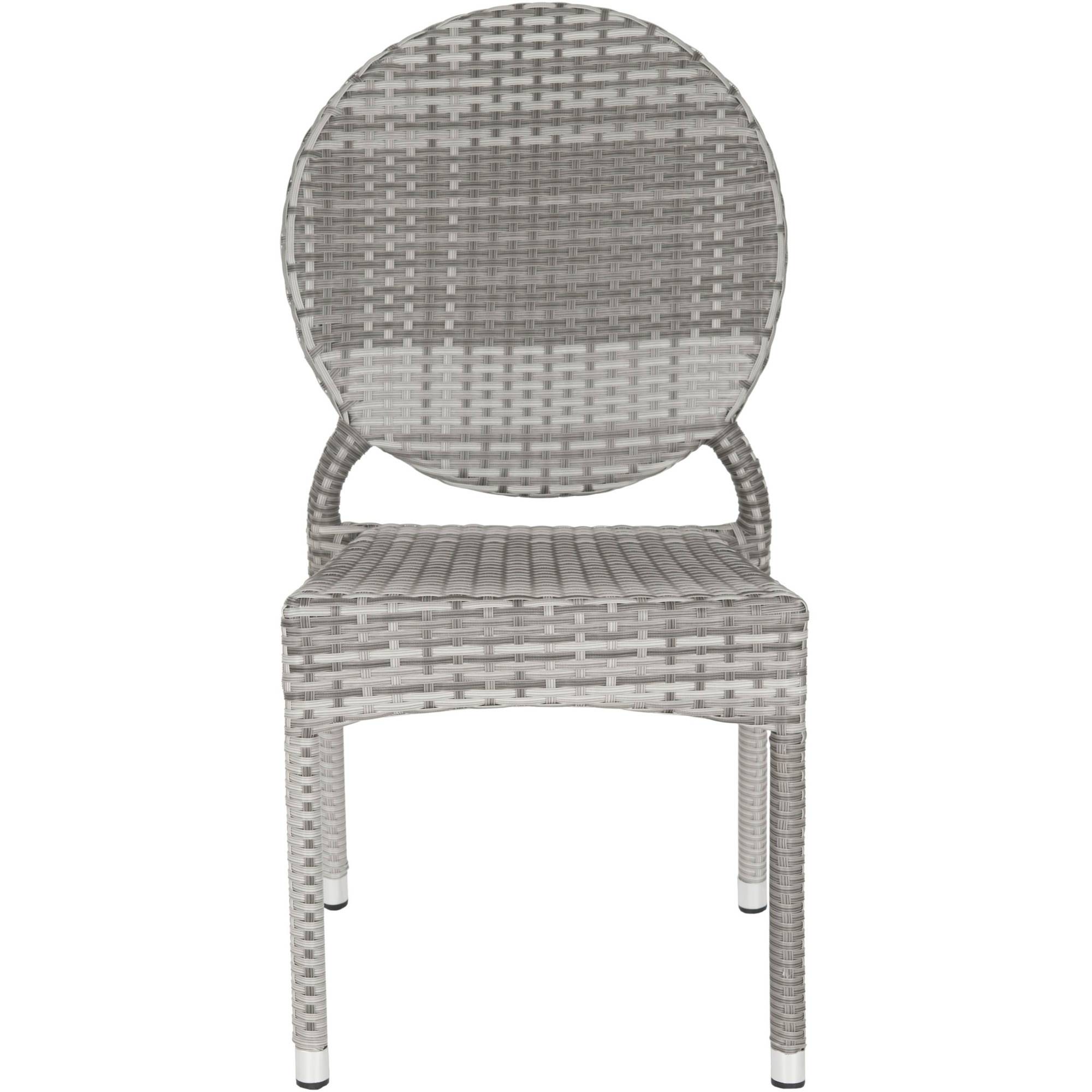 SAFAVIEH Valdez Outdoor Patio Stacking Side Chair, Grey, Set of 2