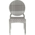 thumbnail image 3 of SAFAVIEH Valdez Outdoor Patio Stacking Side Chair, Grey, Set of 2, 3 of 6