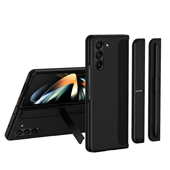 Rugged Case for Samsung Galaxy Z Fold 5 2023, 2 in 1 Protective Case with Detachable Kickstand Module Removable Pen Slot Module   Pen,Multi-Functional Case for Galaxy Z Fold 5,Black