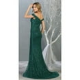 thumbnail image 2 of Women's Royal Blue Queen Off Shoulder Trumpet Gown Glitter Formal Dress RQ7879-New Collection Hunter Green 6, 2 of 4