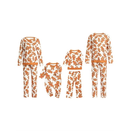 

XBTCLXEBCO Christmas Matching Family Pajamas Set Christmas Cartoon Print Pjs Long Sleeve Holiday Sleepwear