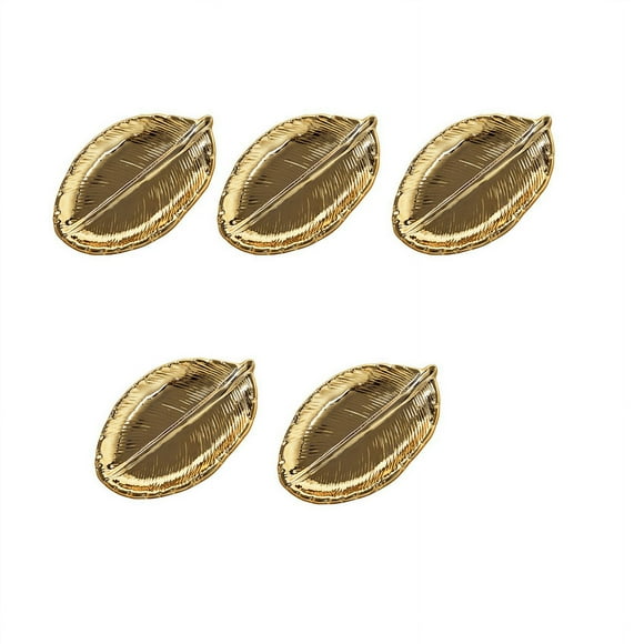 5X Decorative Gold Leaf Ceramic Plate Dish Porcelain Candy Trinket Dish Jewelry Fruit Serving Tray Storage Tableware