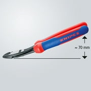 KNIPEX Tools - High Leverage Angled Diagonal Cutters, 12 Degree Angled, Multi-Component (7422200SBA), 8 inches