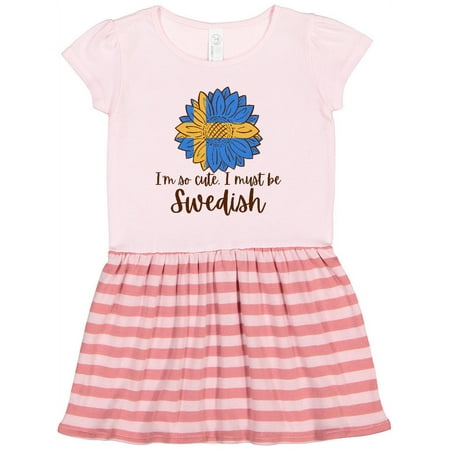 

Inktastic I m So Cute I Must Be Swedish Sunflower Gift Toddler Girl Dress