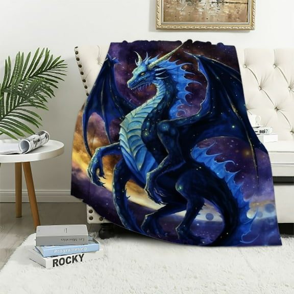RUIYC  Dragon Blanket for Boys Men Dragon Space Throw Blanket for Kids Adults Ultra Soft Cozy Blanket for Couch Sofa ​Bed