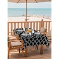 thumbnail image 2 of Outdoor Tablecloth with Umbrella Hole for Patio/Picnic/Party/Camping, Black Morocco Waterproof Table Cloth Rectangle Table Cover Washable, Abstract Modern Geometric Textured (52"x 70"), 2 of 8