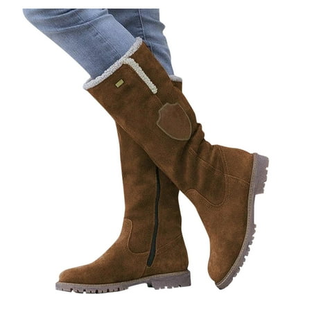 

WANYNG Boots For Women Shoes Snow Boots Long Booties Cotton Knee-Hign Boots Winter Boot with Heel for Women Women Winter Boots Vegan