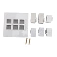 thumbnail image 1 of 6-Port Media Wall Plate 5Gbps 4K 60Hz HD Media Interface Cat6 RJ45 USB 3.0 Combo Wall Plate Panel, 1 of 4