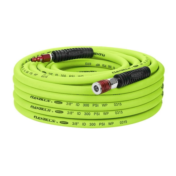 Flexzilla® Air Hose, 3/8" x 50', with ColorConnex® Coupler and Plug, Type D, Red