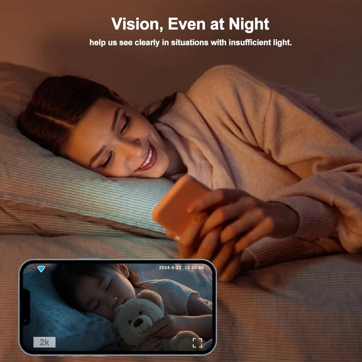 Indoor Security Camera for Baby Monitor, 5MP Home Security Camera with Phone App, Window cameras for home security, Motion Detection, 2-Way Audio, 2.4ghz WiFi, Night Vision