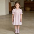 thumbnail image 2 of SUYIDA Girls Summer Flutter Sleeve Dress, Casual Party Outfit A Line Knee Length, Twirl Playful Daily Wear for Kids, 2 of 6