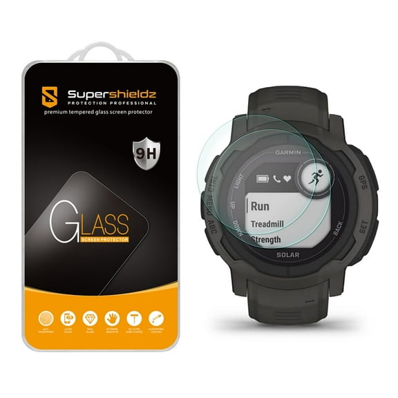 (2 Pack) Supershieldz Designed for Garmin Instinct 2 Tempered Glass Screen Protector, Anti Scratch, Bubble Free