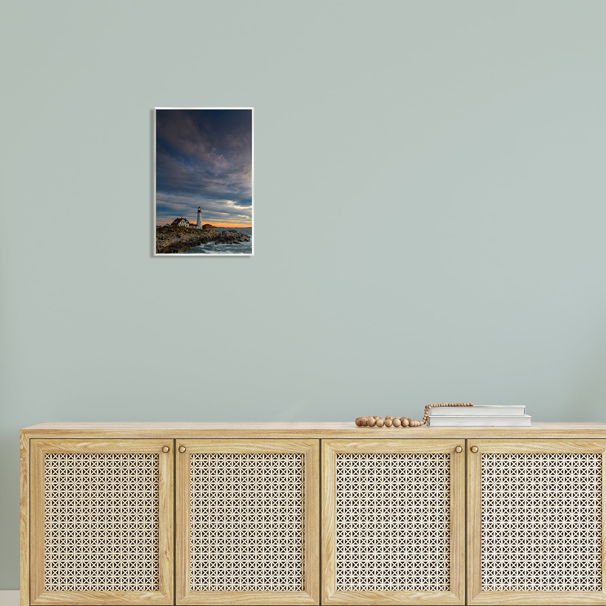 Stupell Seaside Lighthouse Beacon Coast Landscape Photography Wall Plaque Unframed Art Print Wall Art