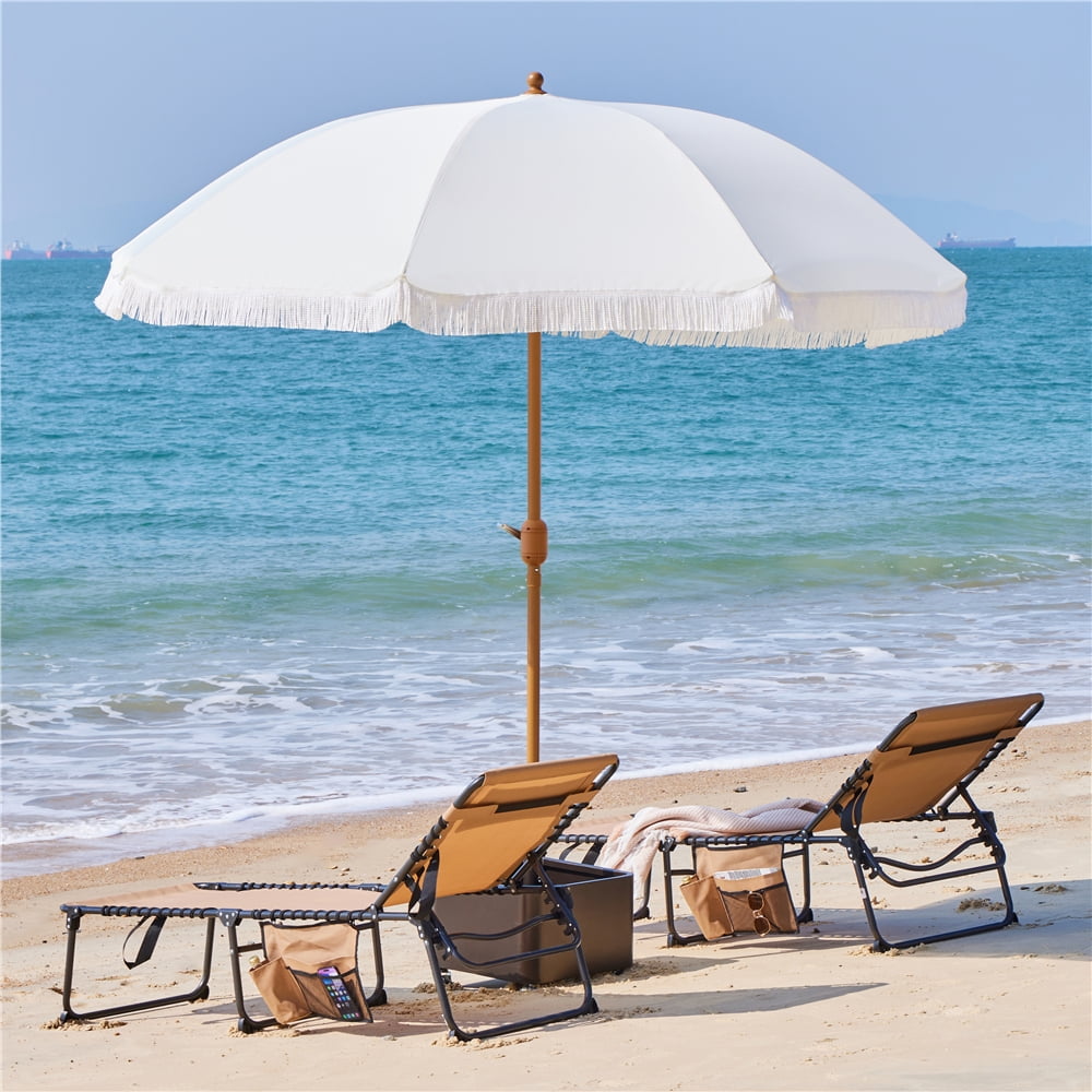 Yaheetech 9ft Romantic French Style Patio Pool Umbrella with Tassels, Cream