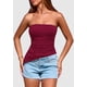 thumbnail image 5 of Top Bandeau PRETTYGARDEN Mujer Verano 2025 Sin Tirantes Rojo Vino, 5 of 6