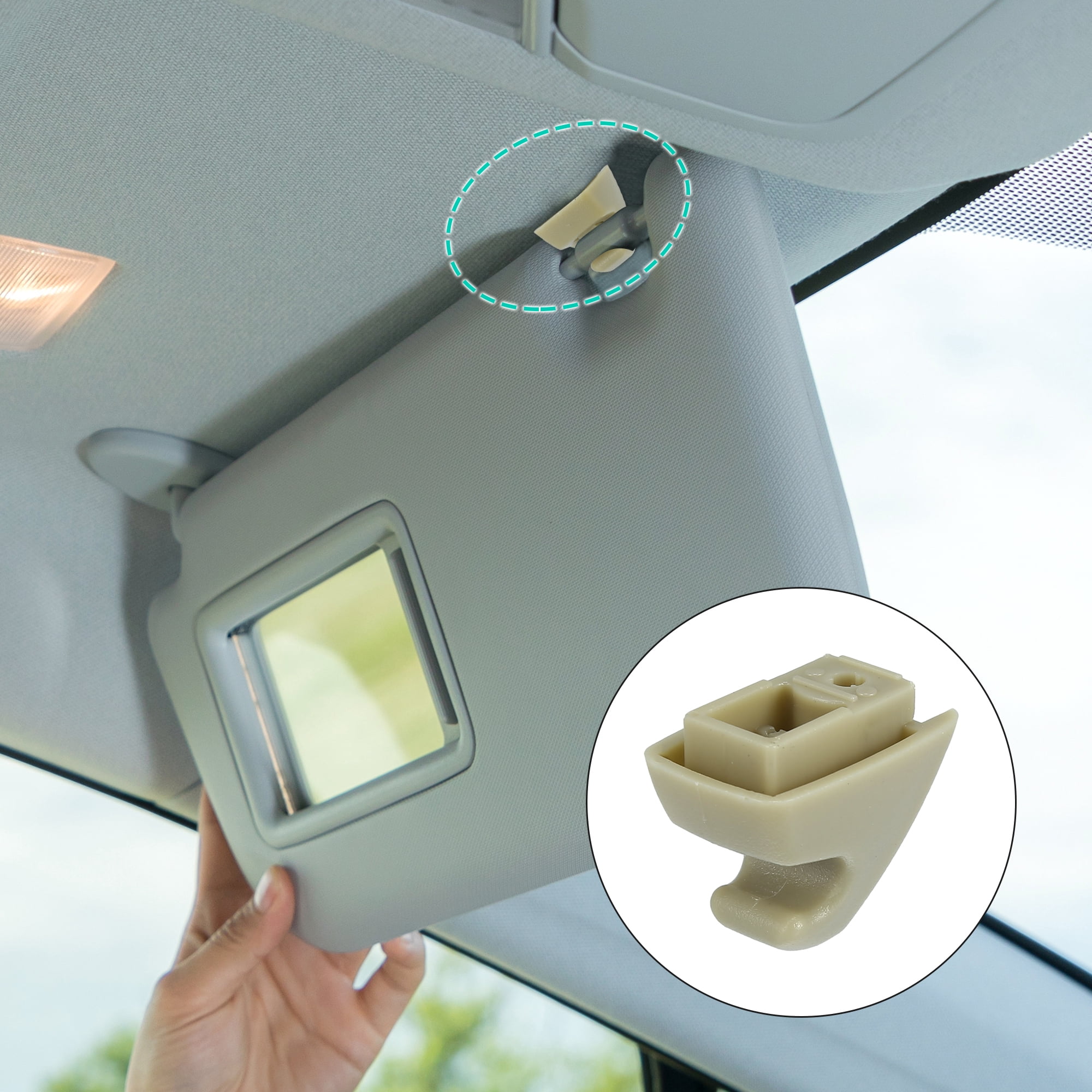 Unique Bargains 2 Pcs Sun Visor Retainer Clip 15882854 for Chevy Silverado Beige