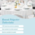 thumbnail image 2 of Lot de 12 Nappe Ronde Blanche en Polyester 132 Pouces, Nappe Résistante aux Taches et aux Plis, Lavable pour Table à Manger, Réception de Mariage, Banquet, Fête, 2 of 6