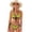 Lemon Yellow Color, variant on Women's 2-Piece Swimsuit: Triangle Bikini Top with Front Tie and Adjustable Brazilian Bottoms, Indian Colors XXL