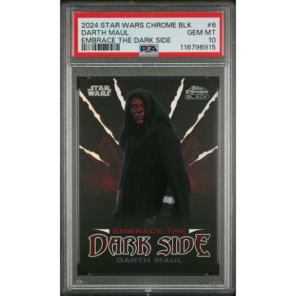 2024 Topps Star Wars Chrome Black Embrace The Dark Side Darth Maul #ED-6 PSA 10