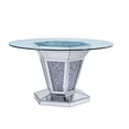 thumbnail image 3 of Acme Noralie Dining Table in Mirrored, Faux Diamonds and Clear Glass, 3 of 5