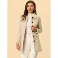 thumbnail image 2 of DARING DIVA Women's Single Breasted Mid Length Outerwear Coats Beige M, 2 of 6