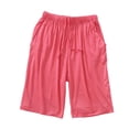 thumbnail image 3 of Asxite Plus Size Womens Pajamas Pants Loose High Waist Soft Knit Solid Pocket Cropped Sleepwear, 3 of 7