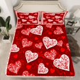 thumbnail image 2 of Homewish Cartoon Loves Pattern Full Size Sheets,Happy Valentine Bed Sheets,Retro Damask Print Sheet Sets For Girls Teens,Luxury Bedroom Decor,4 Pieces, 2 of 7