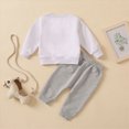 thumbnail image 5 of NOLDARES Infant Toddler Baby Boy Clothes 2pcs Long Sleeve Sweatshirt Tops Casual Joggers Pants Graphic Outfits Set Casual Clothing(White,12-18 M), 5 of 9