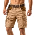 thumbnail image 2 of Aimik Men's Vintage Cargo Shorts with Multi Pocket and Button Summer Heavy Duty Cotton Shorts for Outdoor Camping, 2 of 5