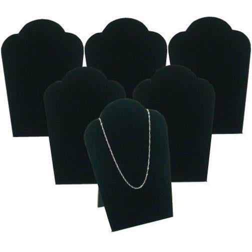 6 9 1/2" Black Velvet Flocked Pendant  Necklace Display Easel Presentation 