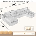 thumbnail image 4 of LLappuil Sectional Sofa, Oversized Sectional Couch Convertible Sofa Bed, 6 Seat Corduroy Sofa Couch with Side Pocket for Living Room, No Assembly Orange, 4 of 11