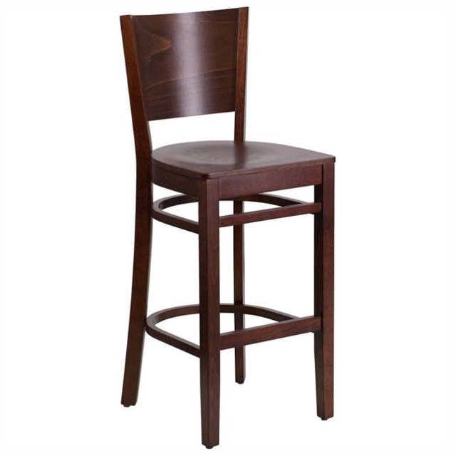 Flash Furniture Lacey 43.5" Restaurant Bar Stool in Walnut